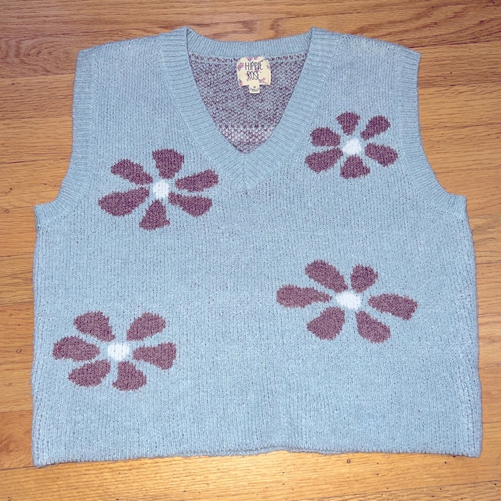 Floral sweater vest